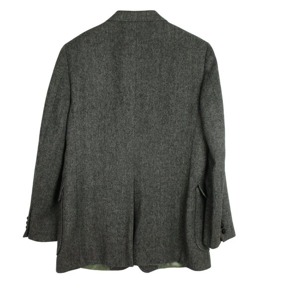 Imperial by Haggar 40 Men's Tweed Sport Coat Blazer Jacket Gray Herringbone Wool - Picture 3 of 8